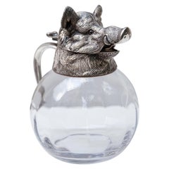 Wild Boar Silver Plated Carafe Valenti, Spain, 1970s