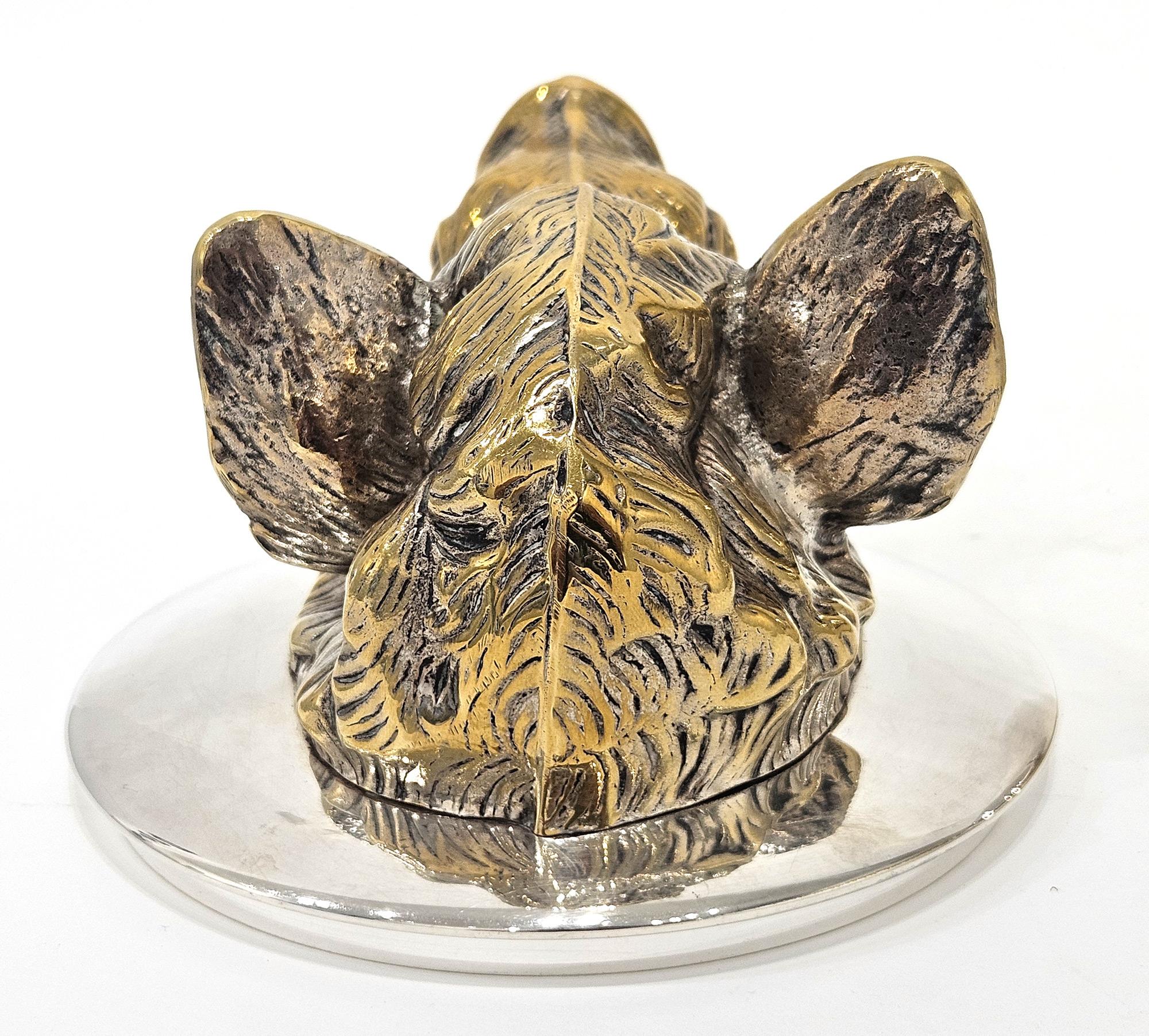 Secchiello da ghiaccio in argento con testa di cinghiale di Valenti, 1960 ca. in vendita 4