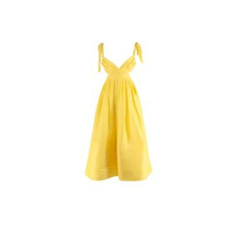 Zimmermann Wild Botanica Midikleid mit Schnürung und Ausschnitt aus Leinen und Organza aus einer Seidenmischung 
 
 - Wunderschöner sonnengelber Ton in einem schönen Leinen & Seidenorganza
 - SS21 Wild Botanica Kollektion
 - Die Träger können an den