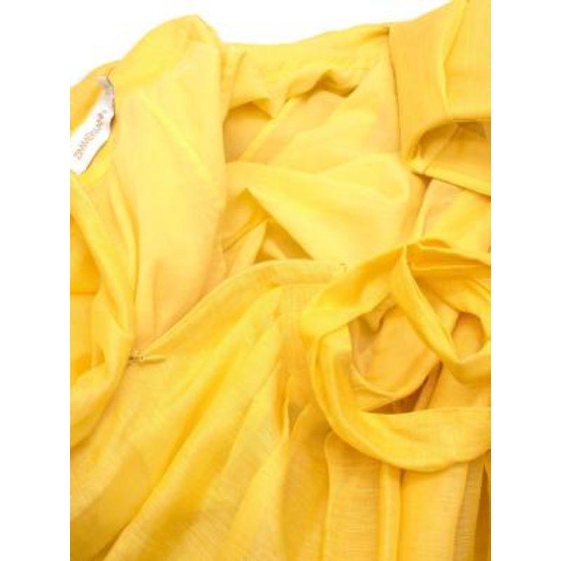 Wild Botanica Midikleid aus Leinen und Seidenmischung mit Krawattenausschnitt und Organzadetails im Zustand „Hervorragend“ im Angebot in London, GB