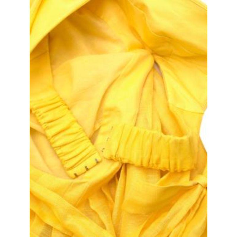 Wild Botanica Midikleid aus Leinen und Seidenmischung mit Krawattenausschnitt und Organzadetails Damen im Angebot