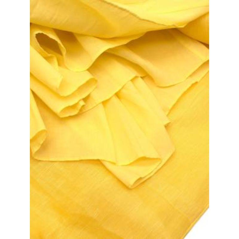 Wild Botanica Midikleid aus Leinen und Seidenmischung mit Krawattenausschnitt und Organzadetails im Angebot 3