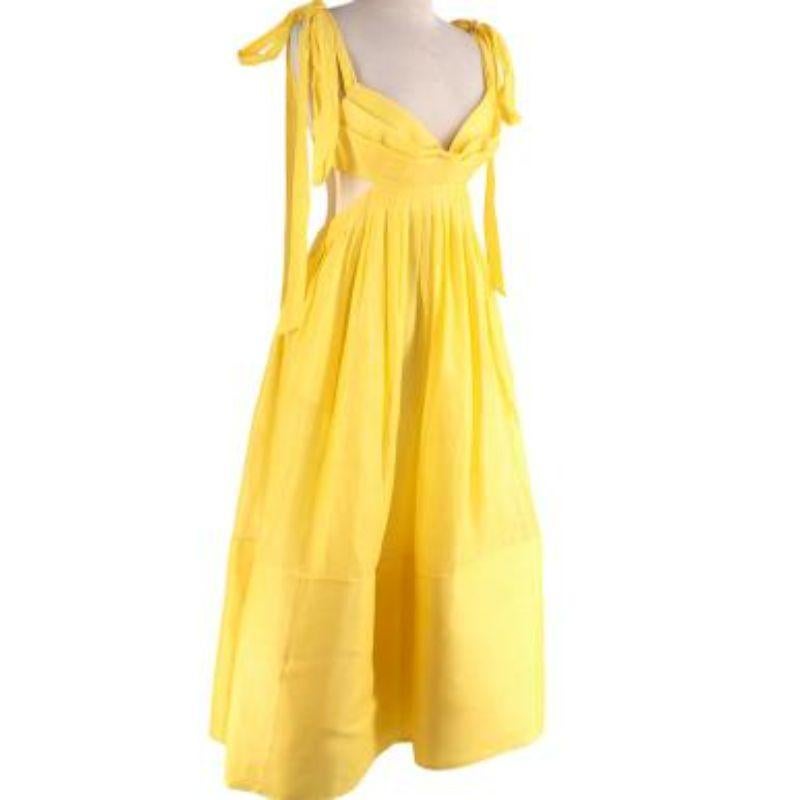 Wild Botanica Midikleid aus Leinen und Seidenmischung mit Krawattenausschnitt und Organzadetails im Angebot 4