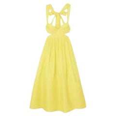 Wild Botanica Midikleid aus Leinen und Seidenmischung mit Krawattenausschnitt und Organzadetails
