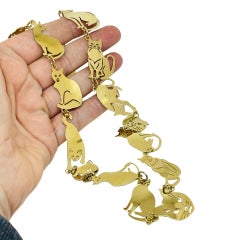 Collana firmata WILD BRYDE con gatti d'epoca in tonalità oro