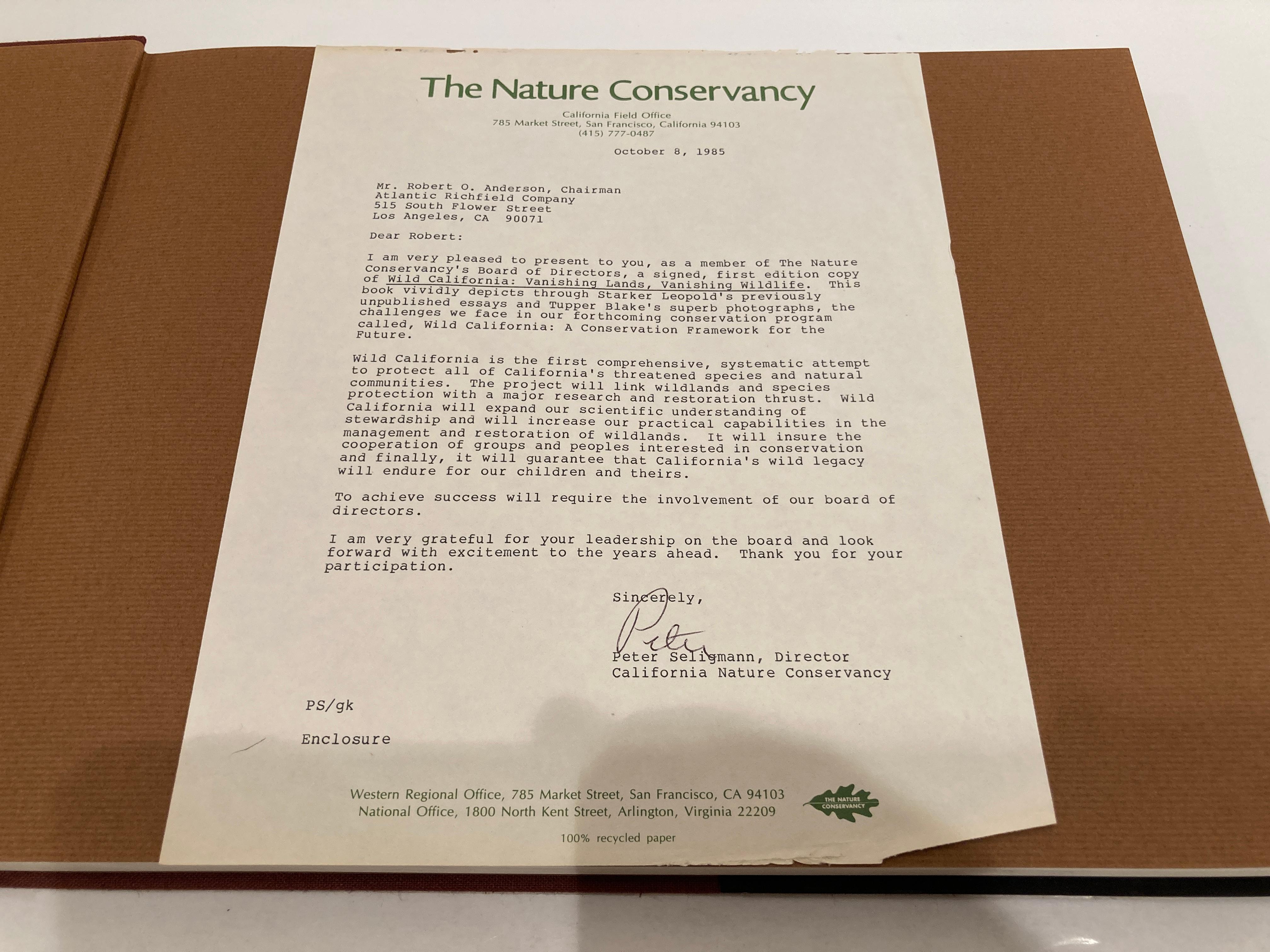 Organique Livre de collection « Wild California: Vanishing Lands, Vanishing Wildlife » signé en vente