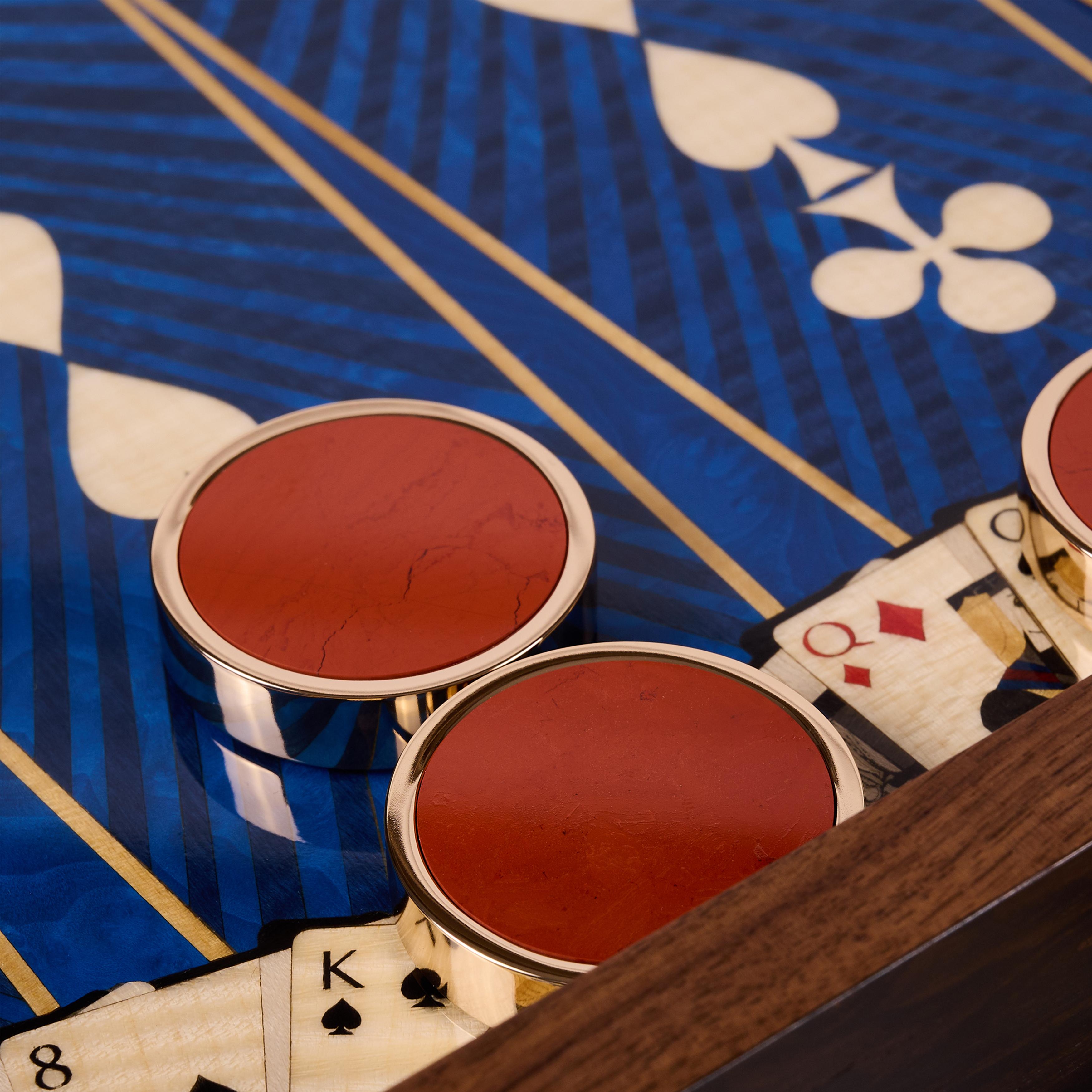 British Wild Card Tournament Backgammon Set by Alexandra Llewellyn For Sale