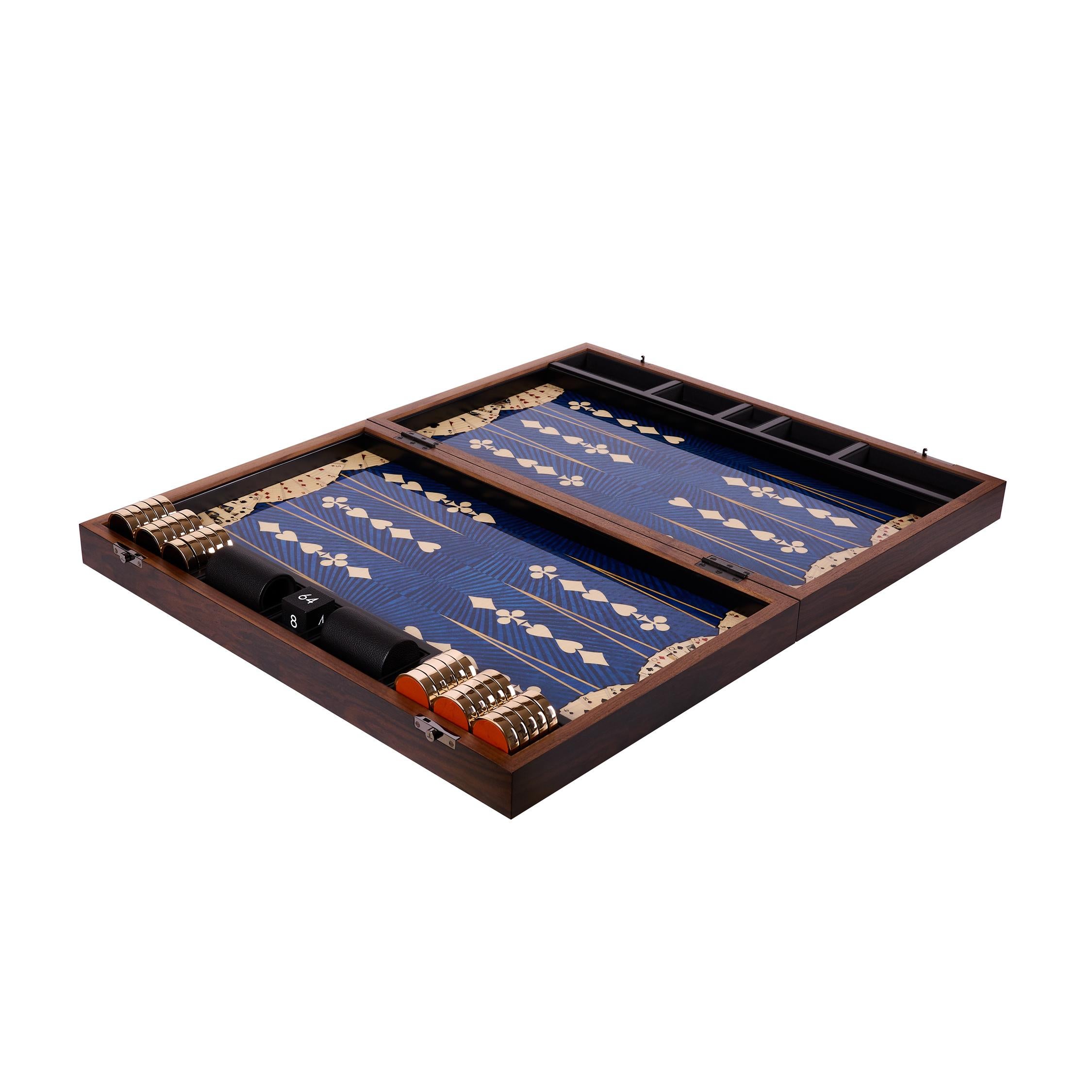 Brass Wild Card Tournament Backgammon Set by Alexandra Llewellyn For Sale