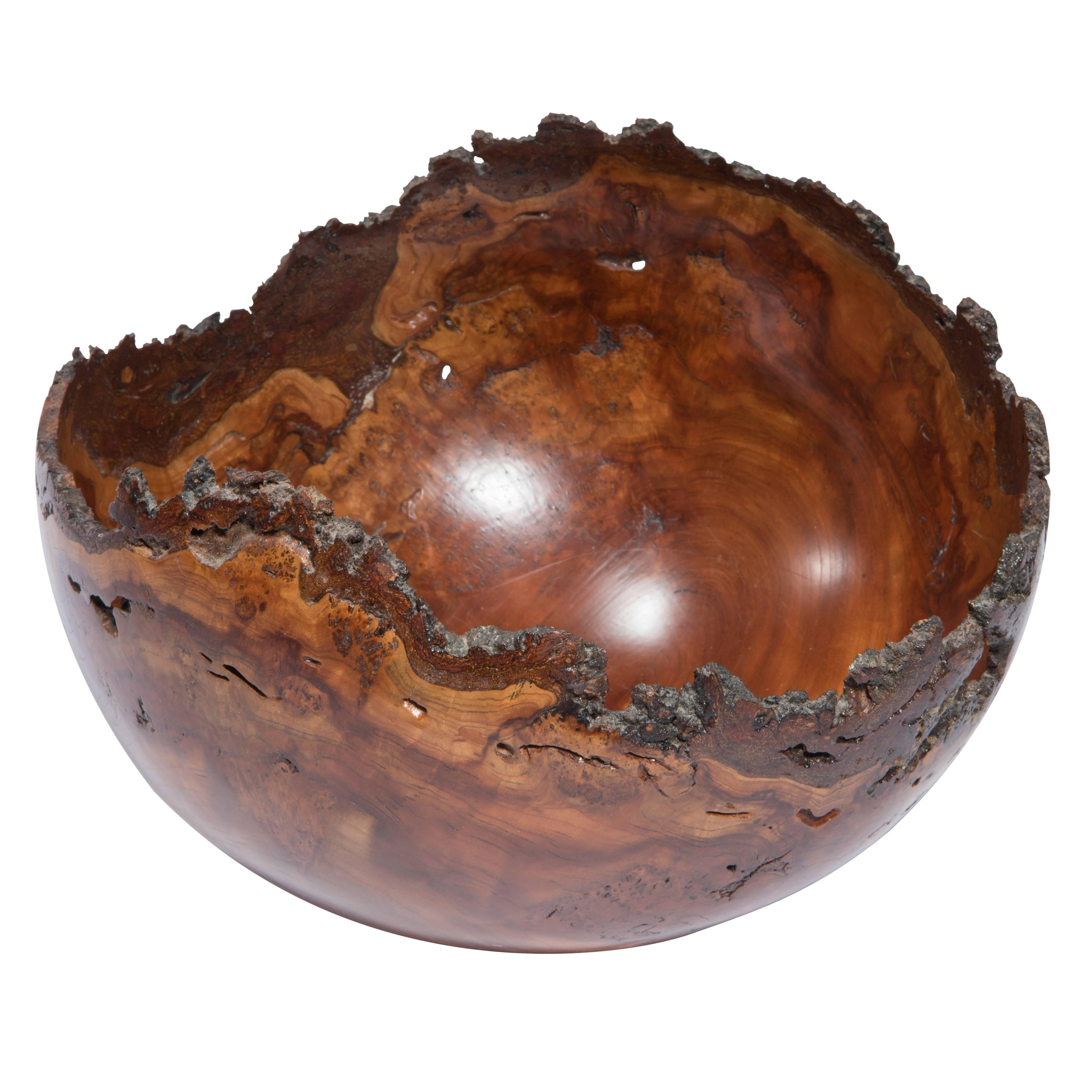 Wild Cherry Burl Bowl by Charles Hutson, circa 1980s 1