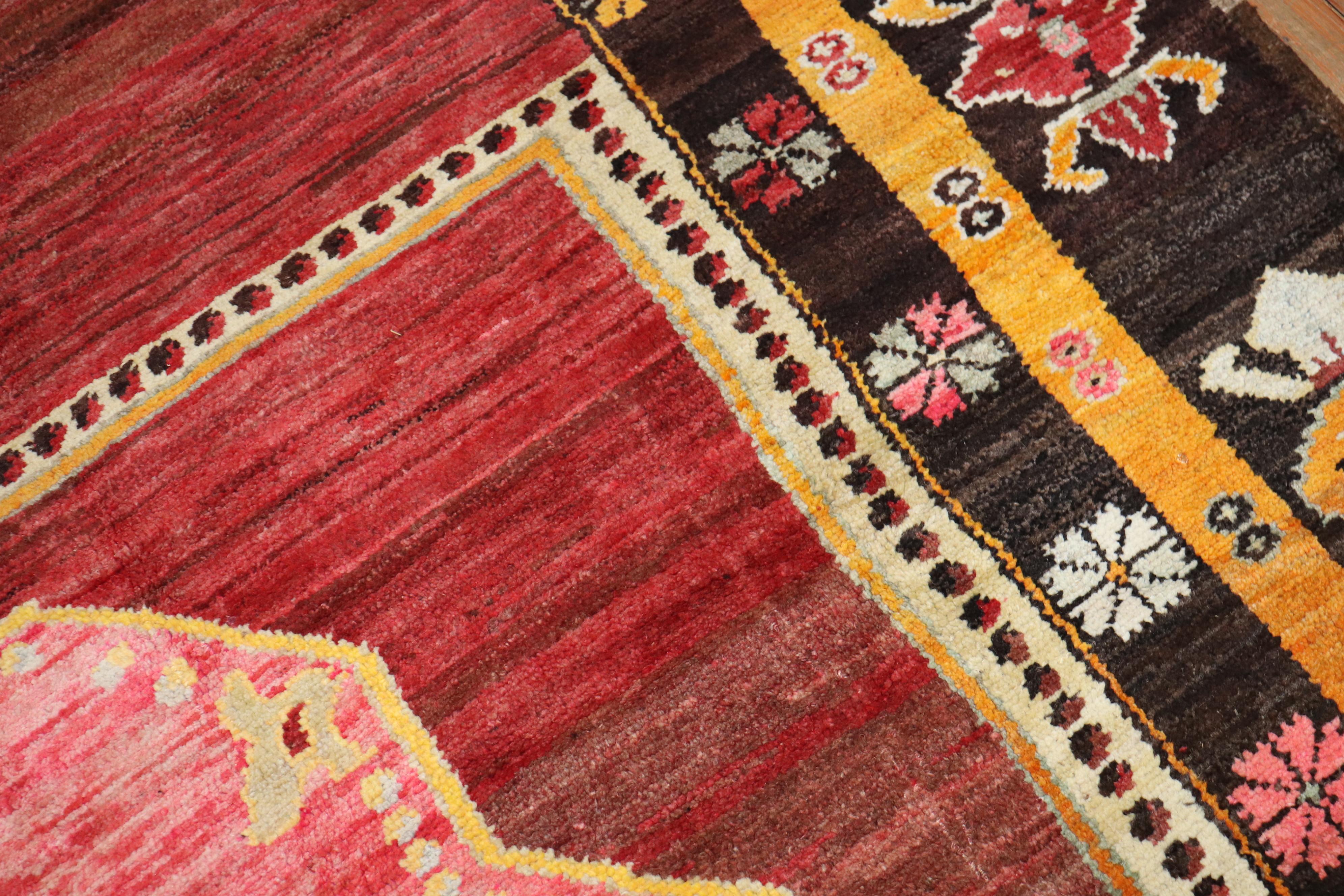 Wild Floral Traditional Turkish Rug Dated 1978 For Sale 3