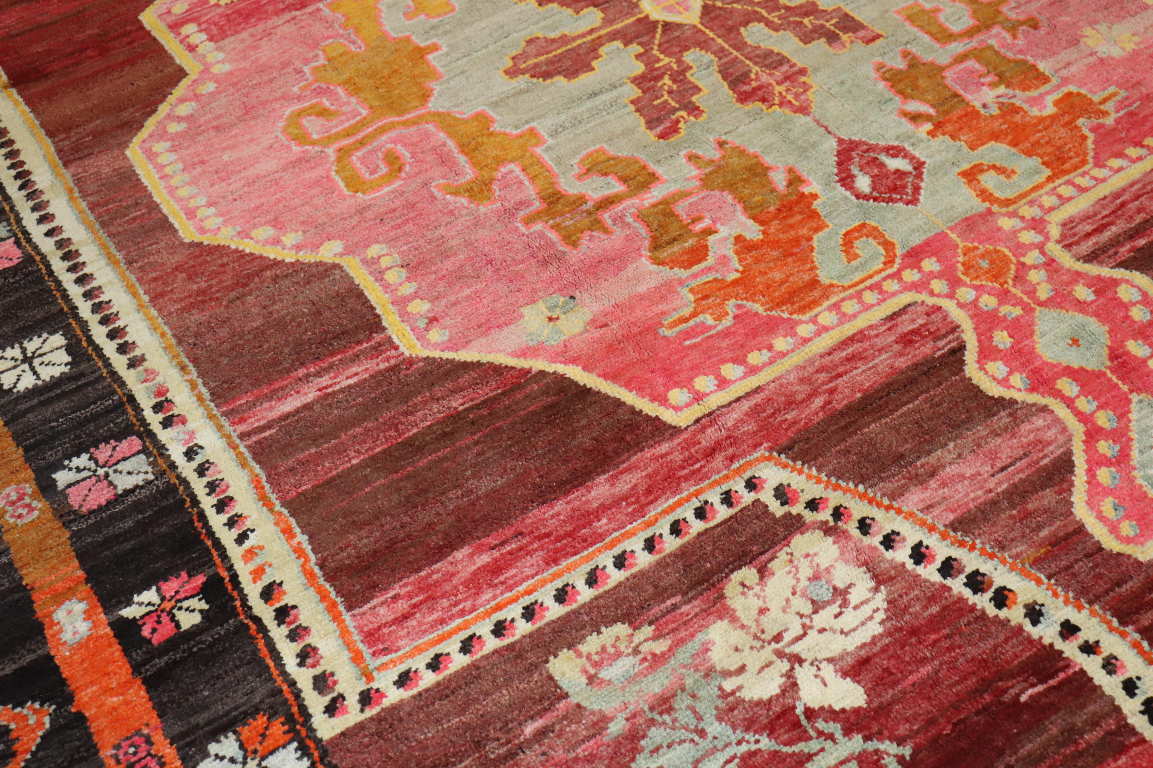 Wild Floral Traditional Turkish Rug Dated 1978 For Sale 5