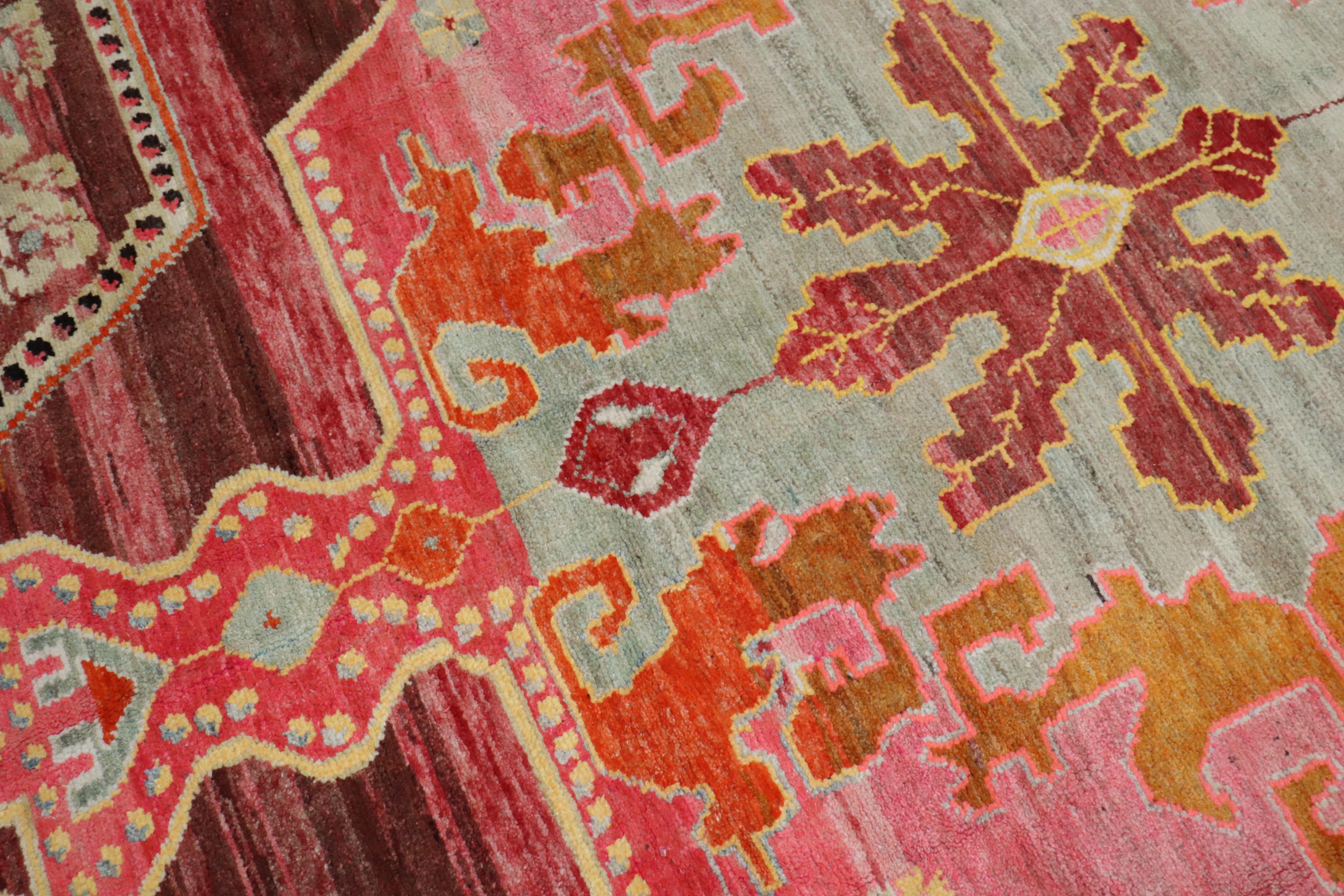 20th Century Wild Floral Traditional Turkish Rug Dated 1978 For Sale
