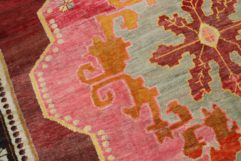 Wild Floral Traditional Turkish Rug Dated 1978 For Sale at 1stDibs