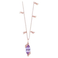 Wild Flower Necklace in Amethyst and 14K Rose Gold Plated Sterling Silver