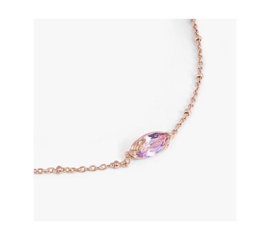 Collana corta Wild Flower in ametista e argento placcato in oro rosa 14K In condizioni Nuovo in vendita a Fulham business exchange, London