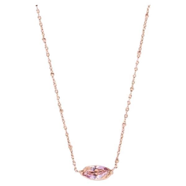 Wild Flower Short Necklace in Amethyst and 14K Rose Gold Plated Sterling Silver For Sale