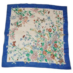 Retro "Wild Flowers, Butterflies & Spiders" Silk Scarf