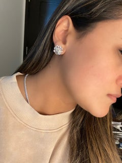 Wild Flowers Large 4 Ctw Rose Cut Diamonds Set in Platinum