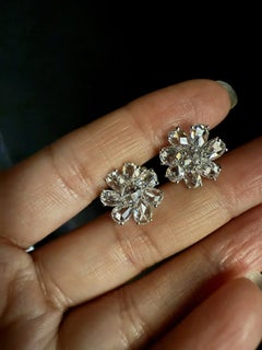 Wilde Blumen Große 4 Ctw Rose Cut Diamanten Set in Platin - Neu - ONE OF A KIND