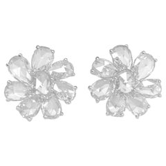 Fiori selvatici con diamanti taglio rosa grandi 4 carati incastonati in platino - Nuovo - ONE OF A KIND