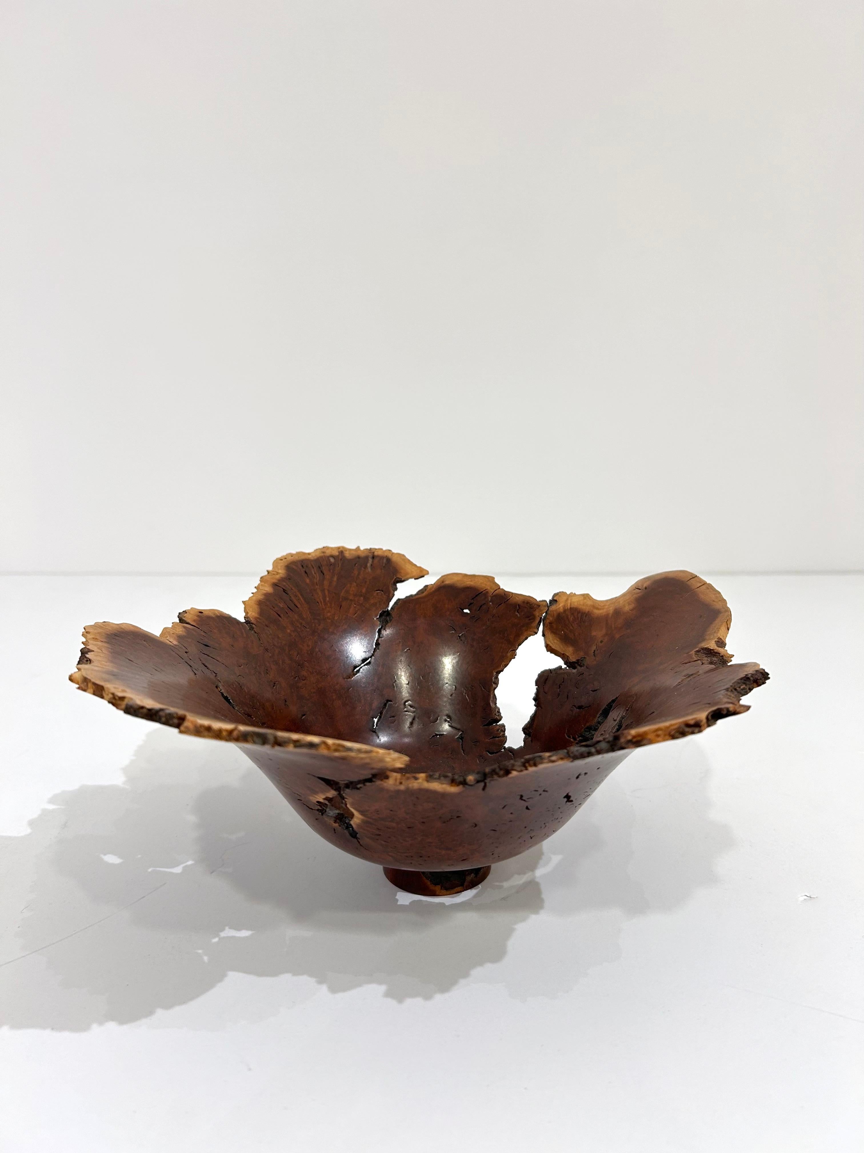 Stunning hand-turned wild lilac bowl by Hap Sakwa (American, b. 1950).
Dated 1982, signed on the bottom.