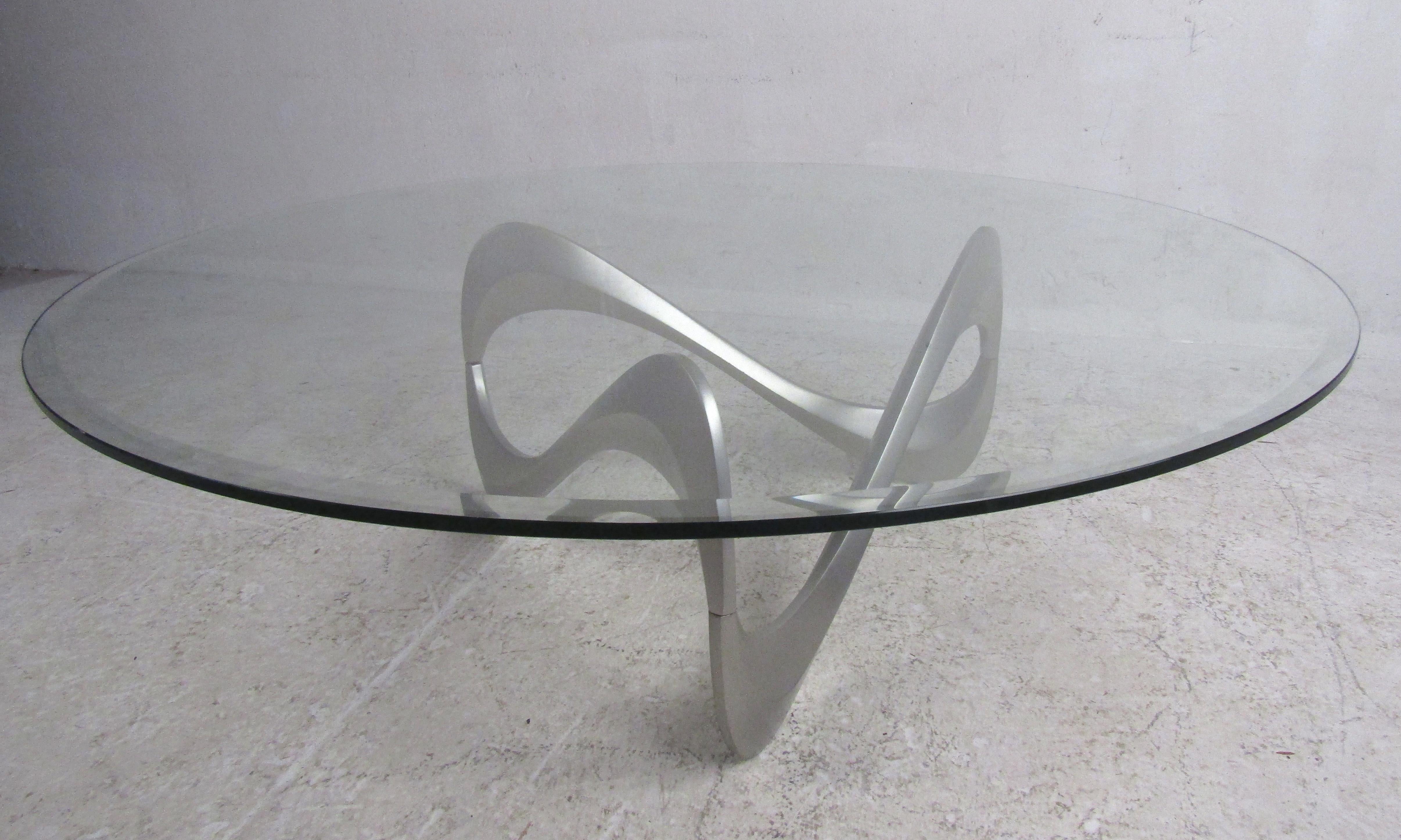 coffee table glass top metal base