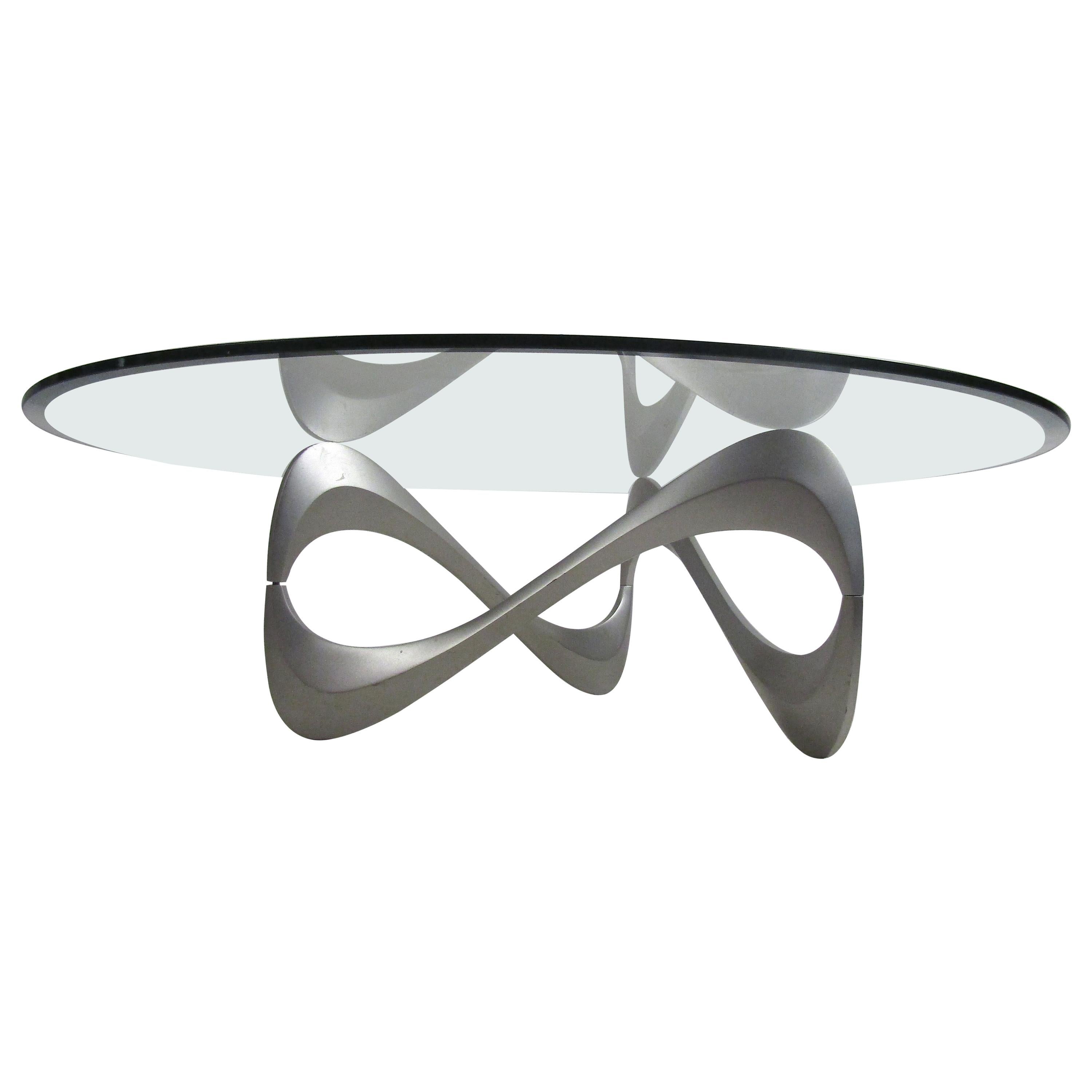 Wild Mid-Century Modern Sculpted Metal Base Coffee Table