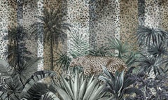 Wild Nature Leopard Wall Paper in Fabric also suitable for wet area