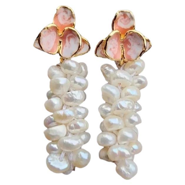 Wild Orchid Pearl Earrings
