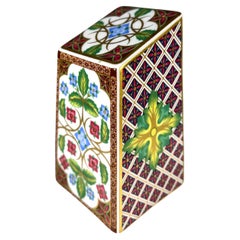Wild Rose And Tile, English Spode Bone China Paperweight
