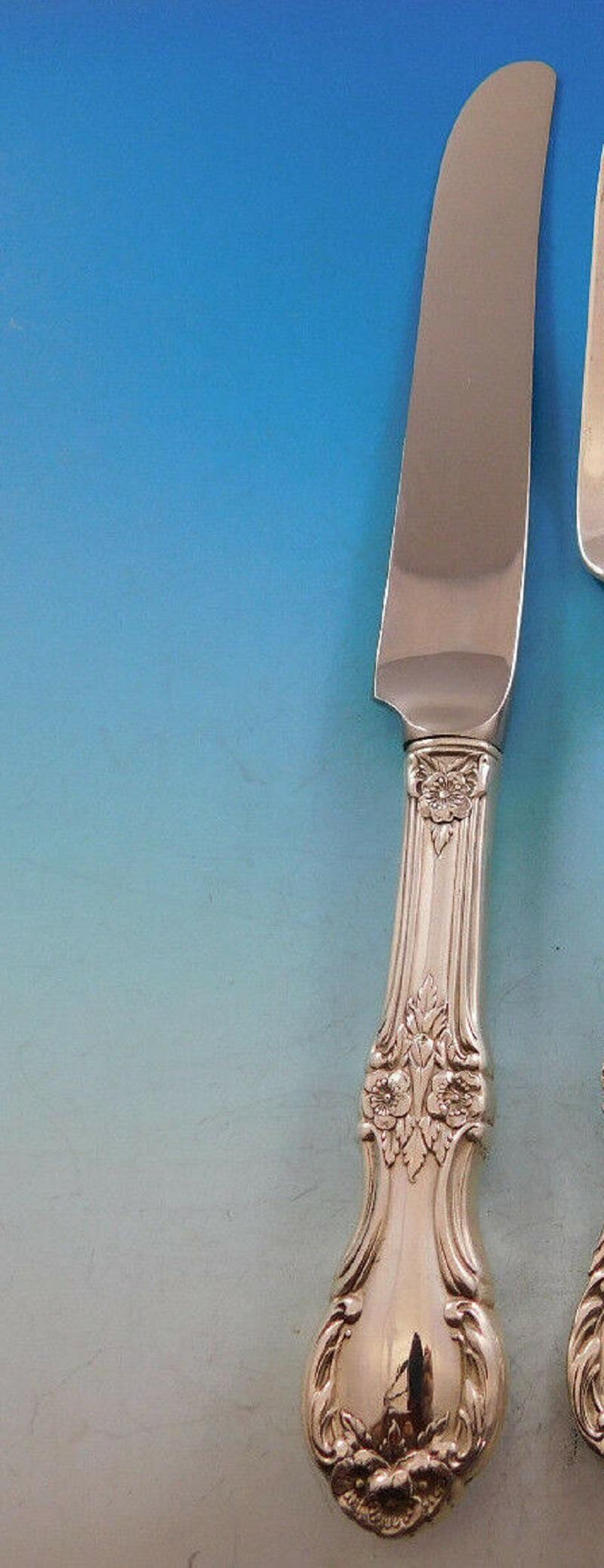 Mid-20th Century Wild Rose by International Sterling Silver 8 Luncheon Knives Special Listing
