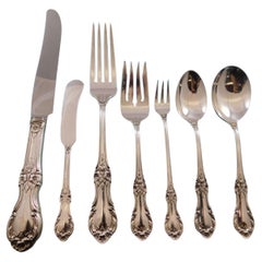 Wild Rose by International Sterling Silver Cubiertos Servicio 12 Set 90 piezas Cena