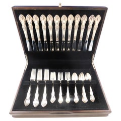 Juego de cubiertos Wild Rose by International Sterling Silver 12 Servicios 48 piezas