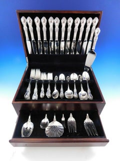 Wild Rose by International Sterling Silver Flatware Set 12 Service 79 Pcs Dinner