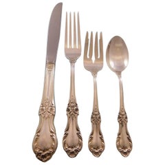 Wild Rose by International Sterling Silver Flatware Set for 12 Service 48 pcs