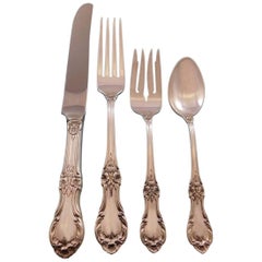 Wild Rose by International Sterling Silver Flatware Set for 8 Service 32 Pieces