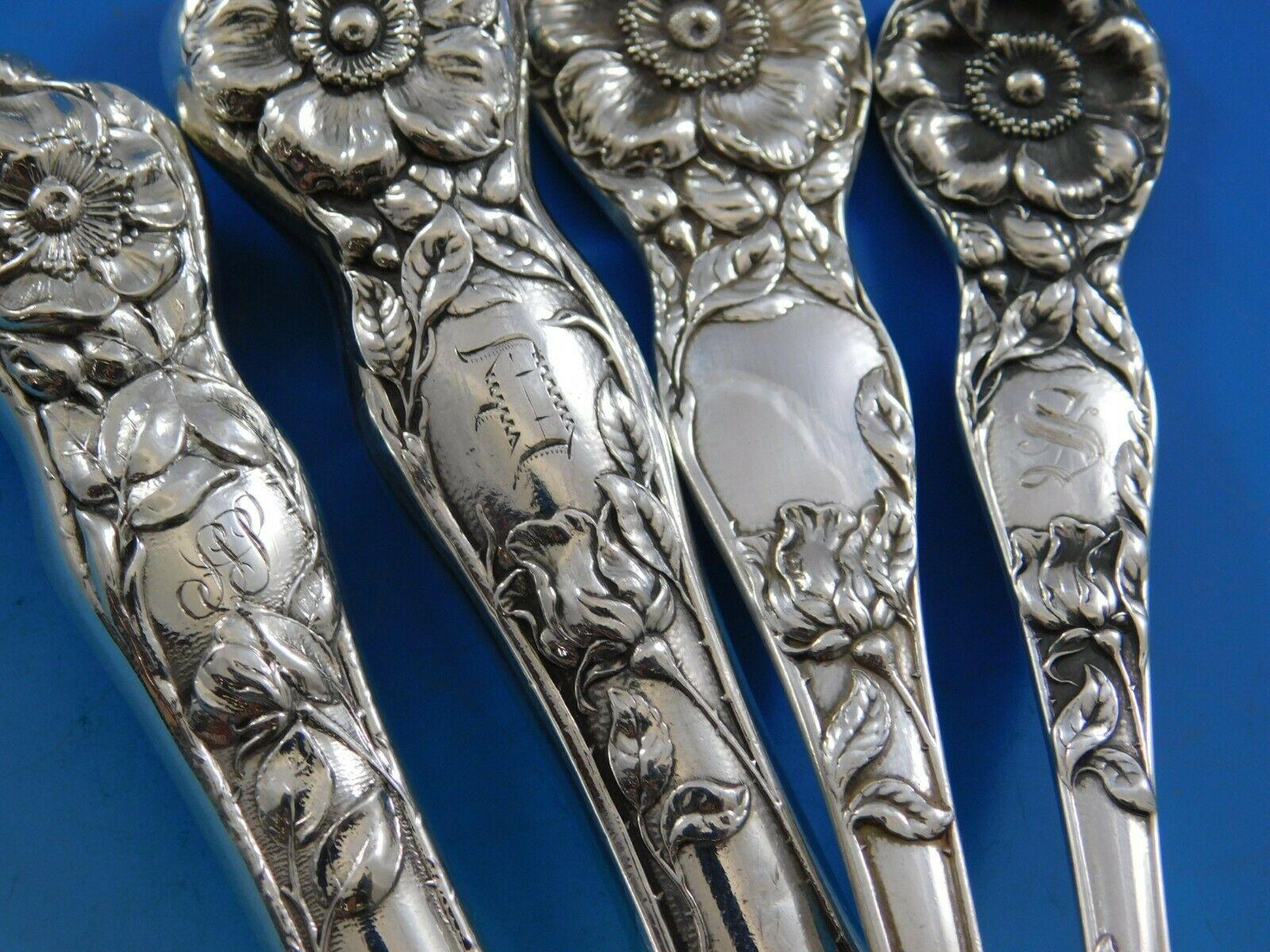 20th Century Wild Rose by Watson Sterling Silver Flatware Set 12 Service 101 Pieces Dinner