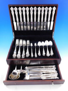 Wild Rose by Watson Silver Set di posate in argento per 12 persone Servizio da 90 pezzi per la cena