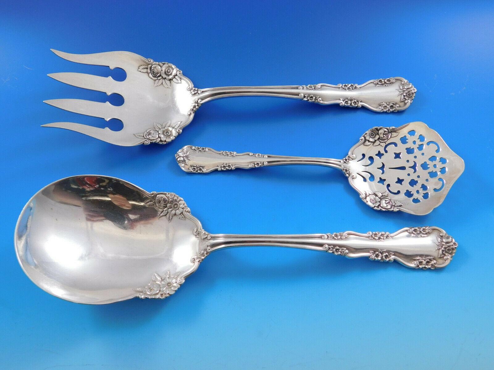 Wild Rose Rosalind Old by International Sterling Silver Flatware Set 142 Pcs Dn For Sale 5