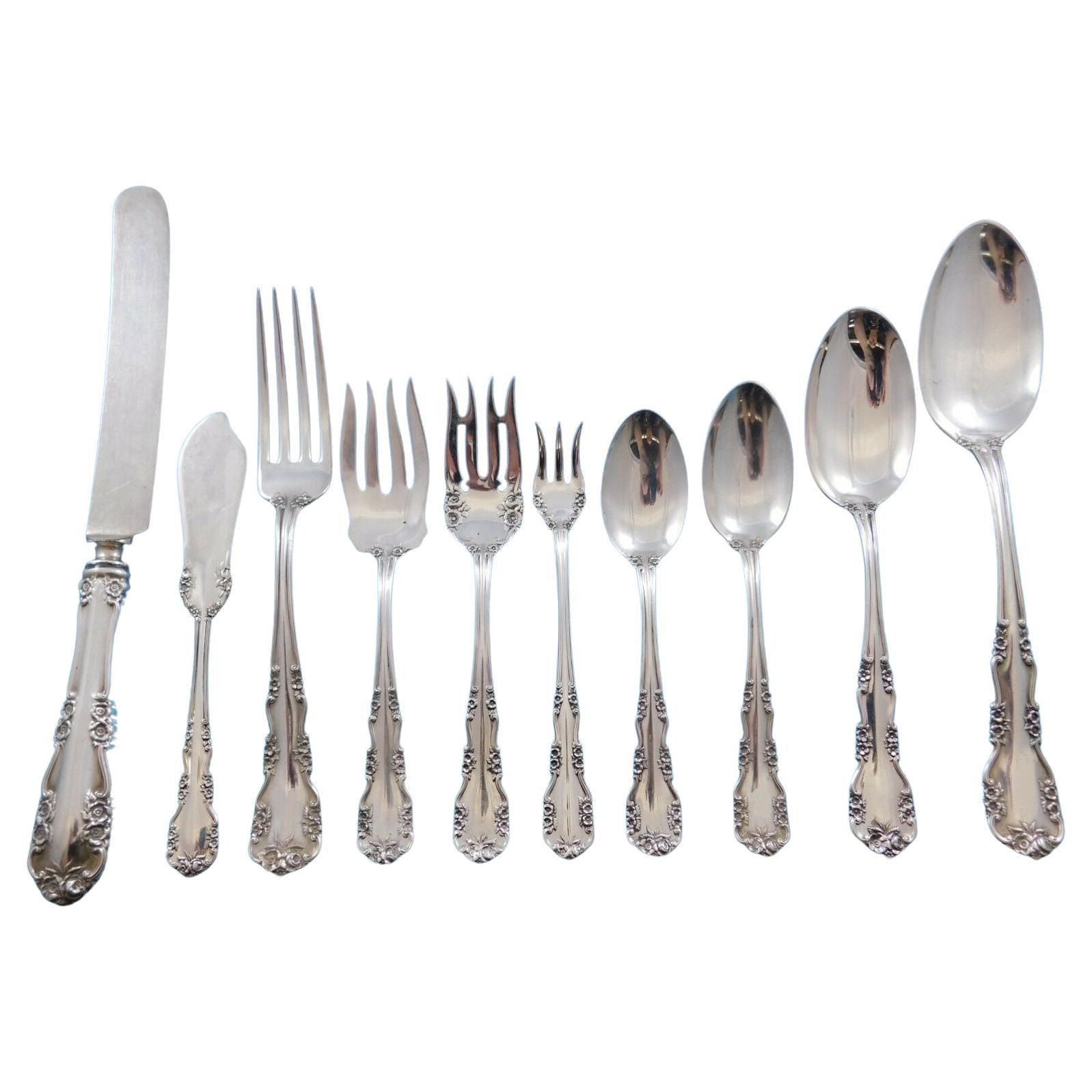 Wild Rose Rosalind Old by International Sterling Set di posate 142 pezzi Dn