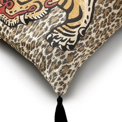 WILD SABER Large Tassel Jacquard Cushion - Butterscotch