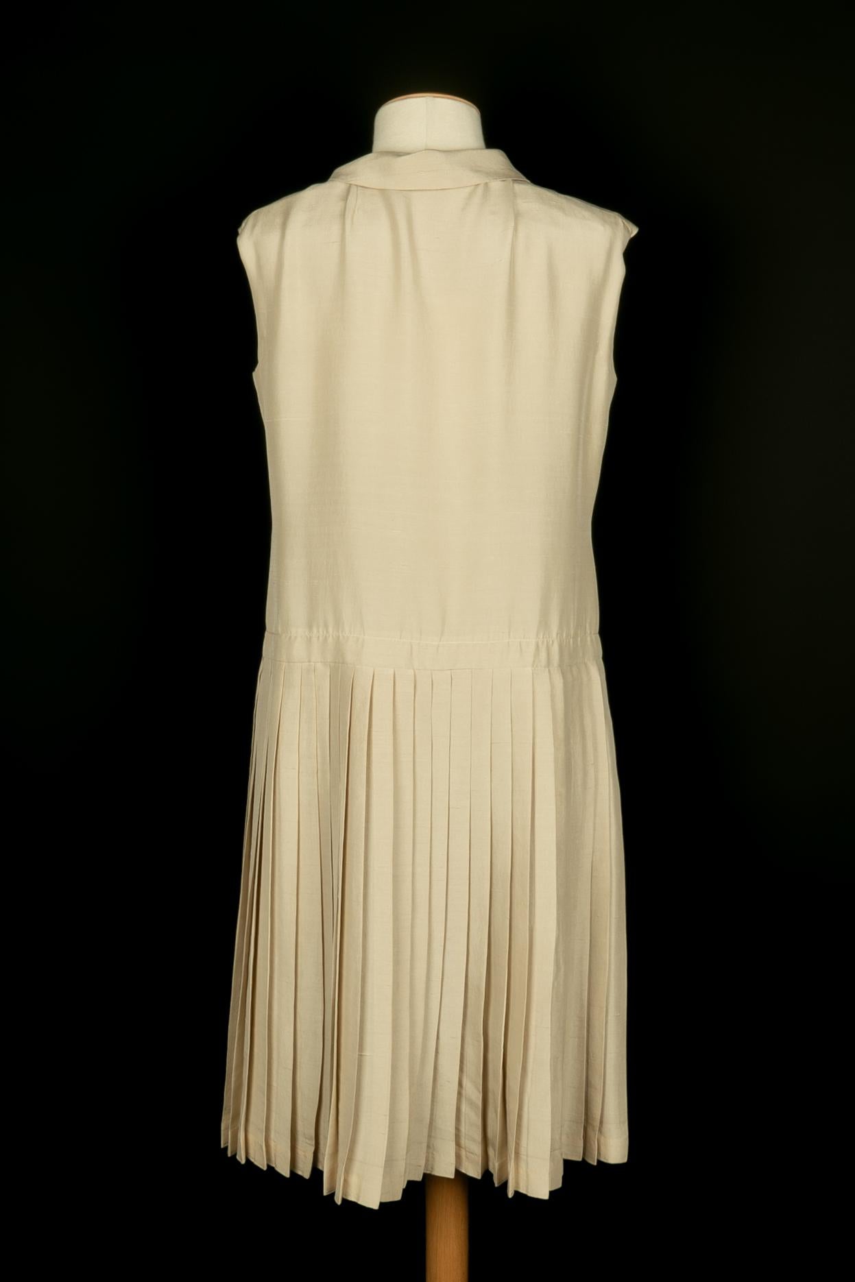 Wildseidenkleid 1960er Jahre Damen im Angebot