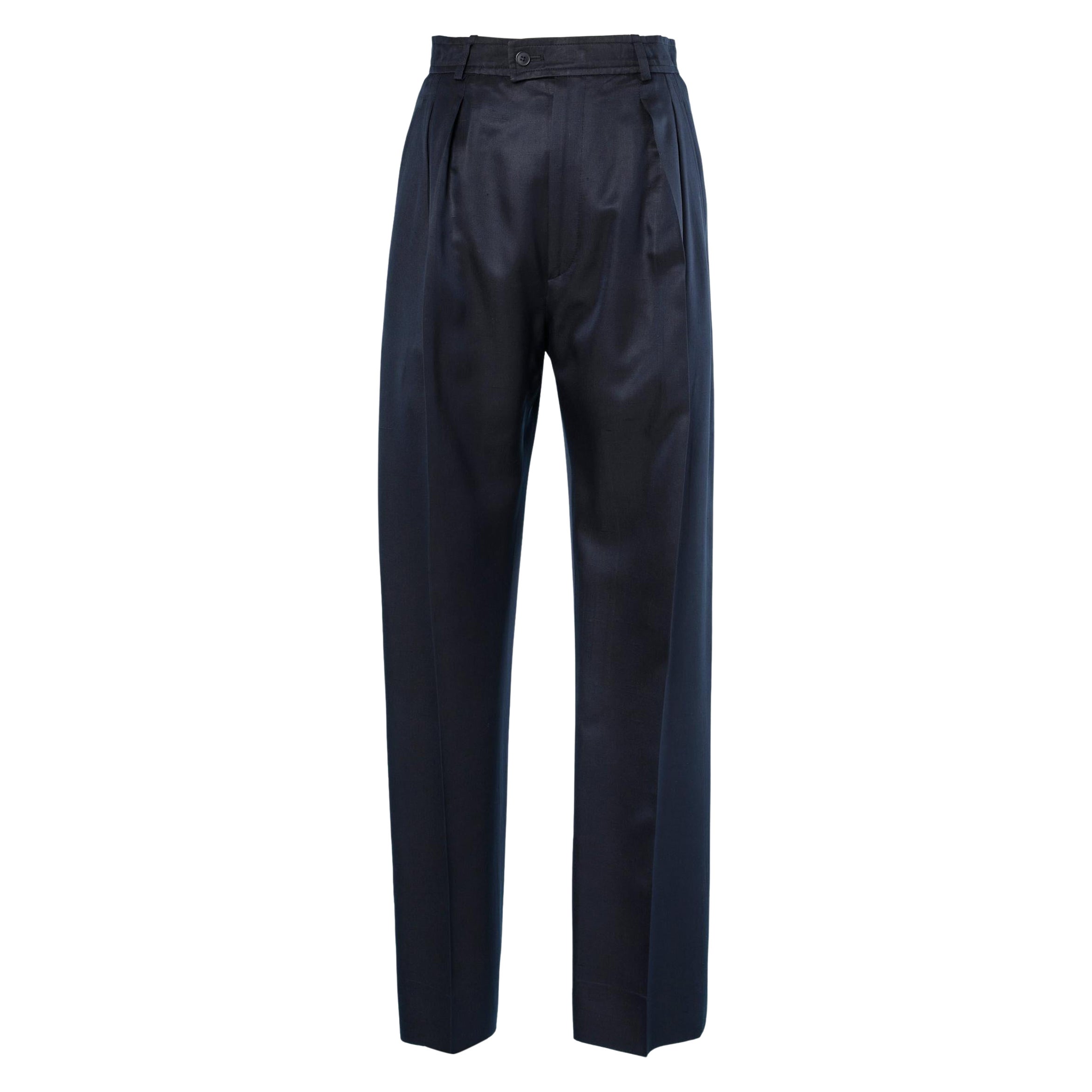 Yves Saint Laurent rive gauche シルクパンツ Yves Saint Laurent Rive Gauche High Waist Trouser at 1stDibs