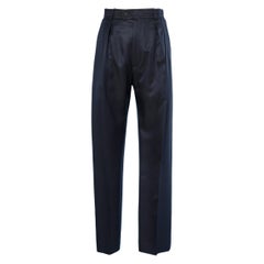 Wilde marineblaue Hose aus Seide Yves Saint Laurent Rive Gauche