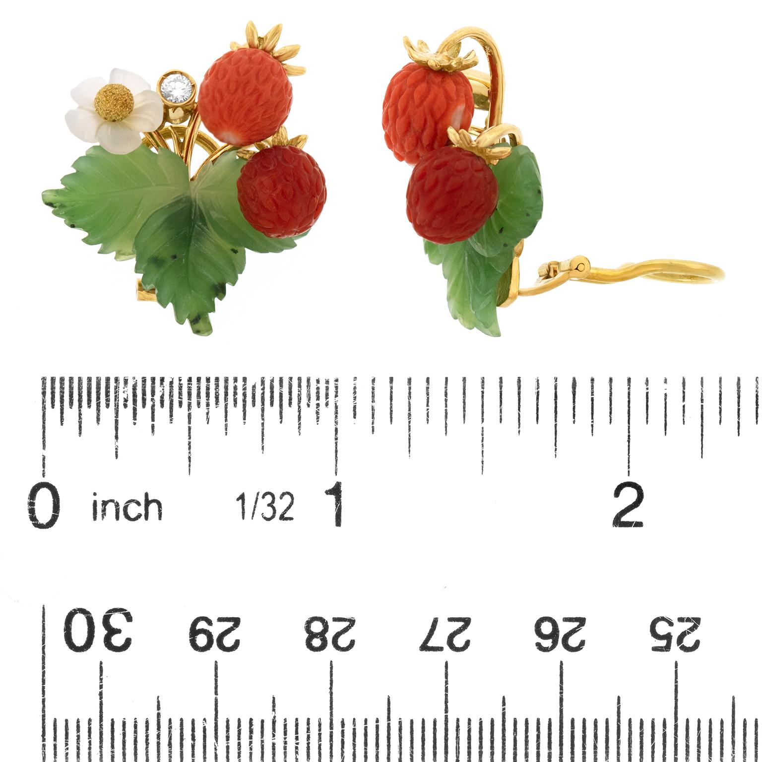Wild-Erdbeeren Hartstein-Ohrringe 1
