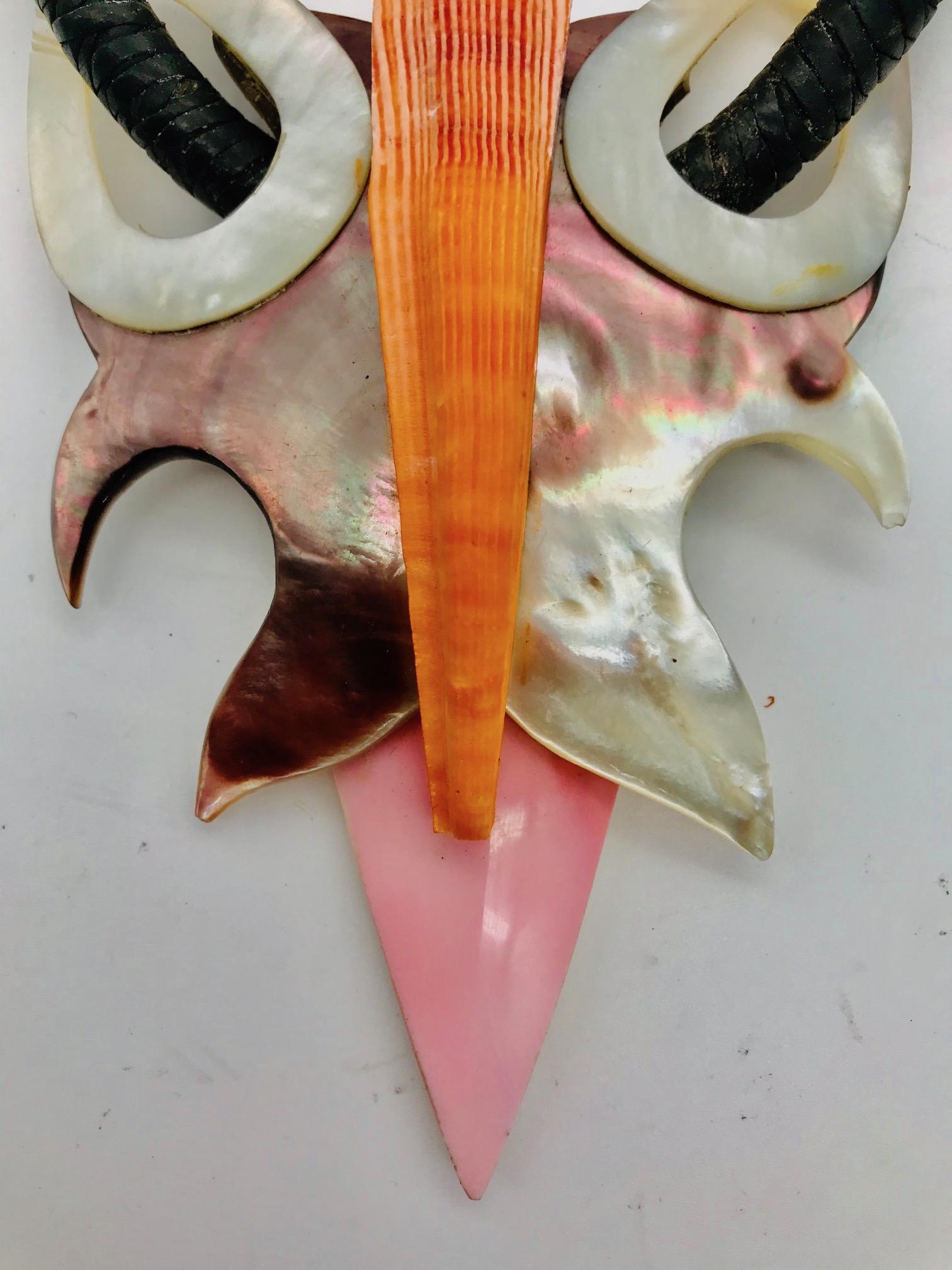 Contemporary Wild vintage , brown/black  Nacre . Conch , Lions Paw, Pendant  by Sylvia Gottwald For Sale