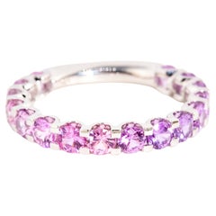 "Violeta" Salvaje Anillo Ombre de Zafiro de Ceilán Rosa y Violeta de 1,94 Quilates y Oro de 18 Quilates