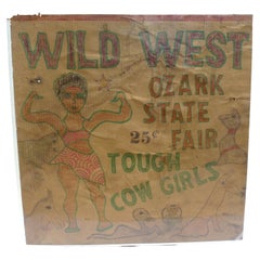 Wild West-Tough Cowgirls by the Outsider Artist Lewis Smith Crayon, Ink, Marker