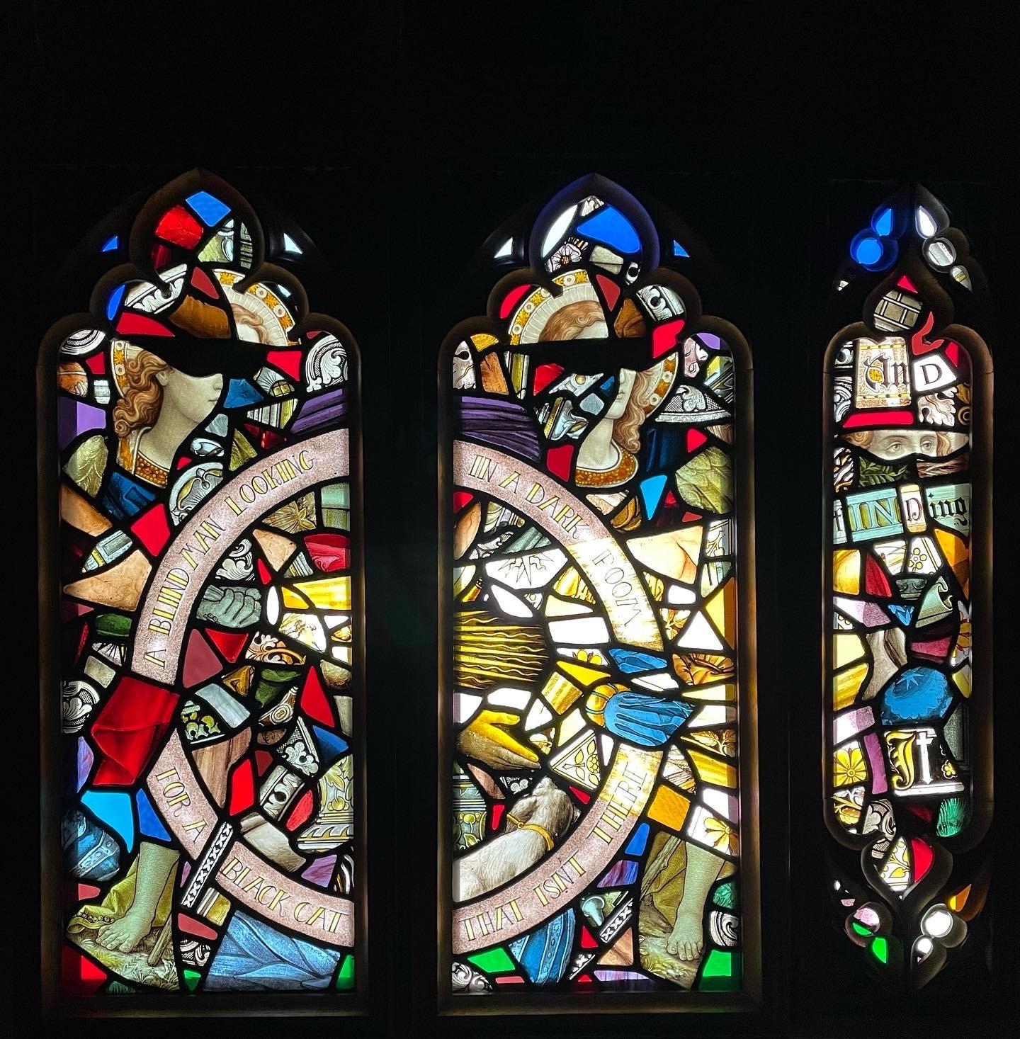 Hand-Crafted ‘Wilde Trilogy’ Stained Glass Triptych By Tom Spencer For Sale