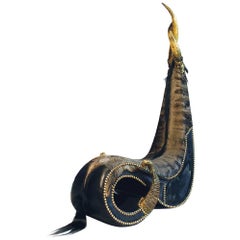 Wildebeest Armchair with Zebu Horns